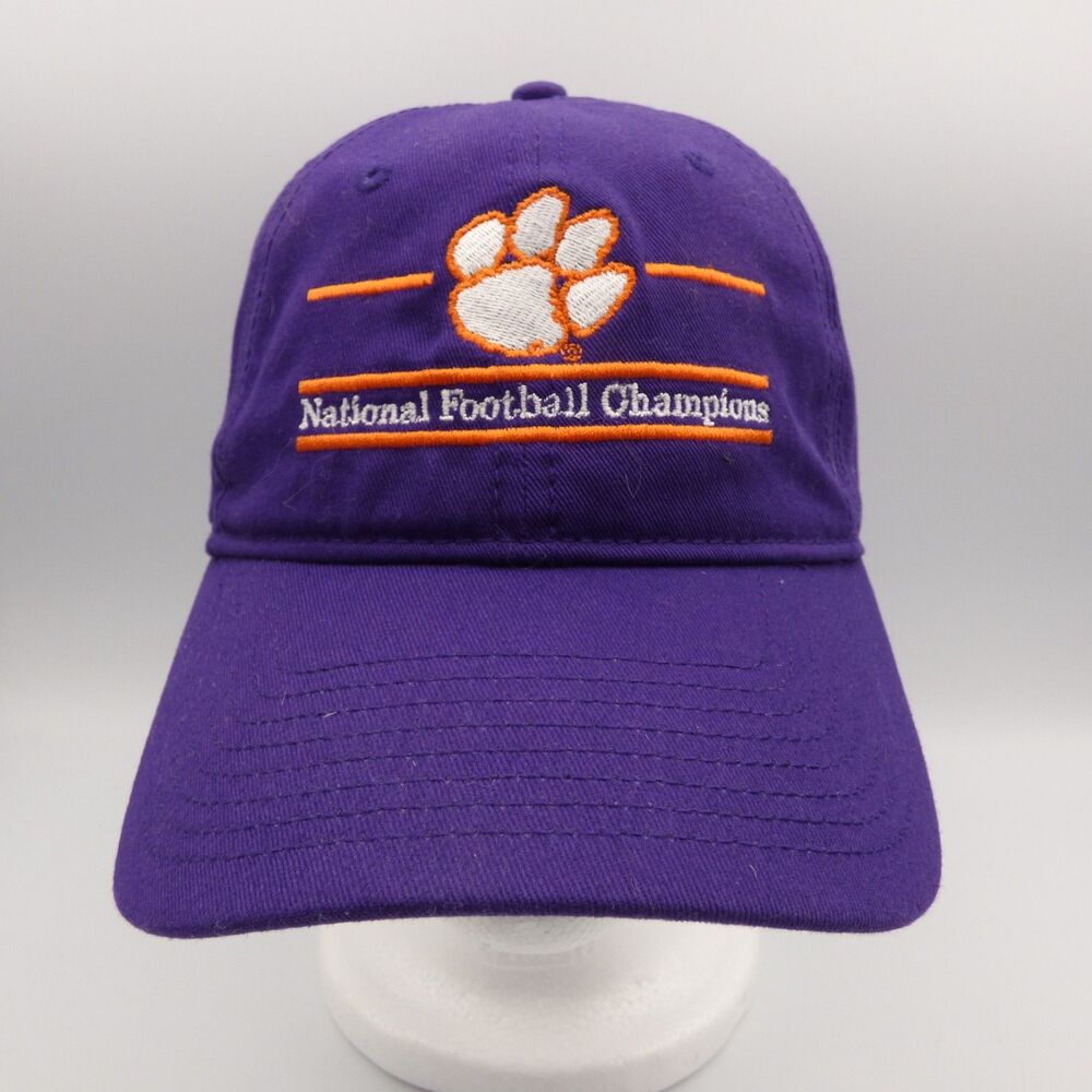 Clemson Tigers National Football Champions Hat 2018 Purple Adjustable New